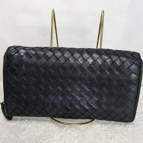 Bottega Veneta 2008 Wallet, Foldover Snap 3/4 Zip Leather, Intrecciato 150509 - Picture 2 of 13